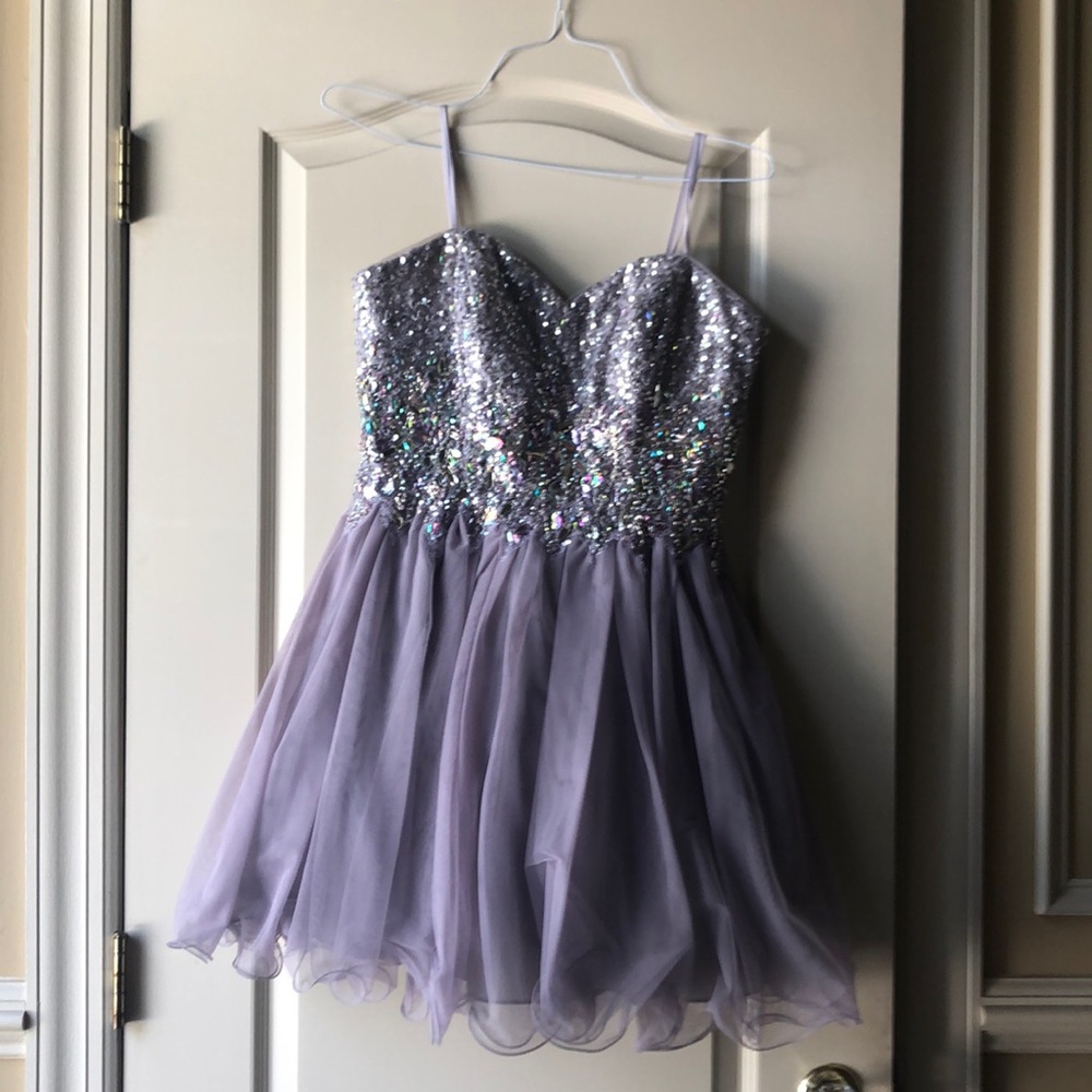 Beaded silver Sweet 16 “Court Dress”